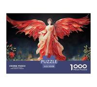Paper Quilling Kirigami-Style Art 1000 Pcs Carton Premium Lot de Puzzles Red Winged Girl Stimulant Et Éducatif Défi Unique Puzzles As Birthday Gifts 52x38cm/1000pcs