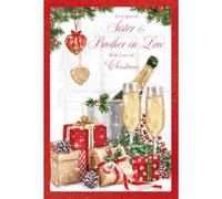 Paper Rose Carte de Noël pour belle-sœur et beau-frère - Boissons festives - Carte de vœux de qualité supérieure pour couple spécial avec enveloppe - Pour vous deux