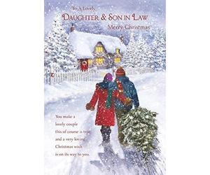 Paper Rose The Grass Roots Carte de vœux de Noël avec inscription en anglais « Lovely Daughter & Son in Law »