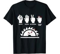 Paper Scissors Table Saw Funny Carpenter T-Shirt Prevailing Men's Tees Normal Top T-Shirts Black M