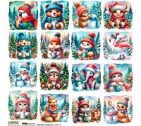 Paper Stickers - ScrapLove - Animaux d'hiver Set 2 animaux de cacao