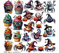 Paper Stickers - ScrapLove - Halloween Set 2 cupcake spiders