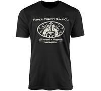 Paper Street Soap Company Black T-Shirt Top Tee - Novelty Book Novel Story Fight Club Classic Film Cinema Movie Insomnia First Rule Mens Unisex Gift Present Manches Courtes(XX-Large)