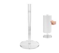 Paper Towel Holder, Acrylic Weighted Base Tissue Dispenser Kitchen Counter Paper Rack, Durable Home Bathroom Organizer for Living Room, Cabinet, Farmhouse, Apartment, Office, Hotel, Restaurant Use