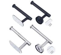 Paper Towel Holder Noir Rouleau de Papier Toilette Serviette Support Mural en Acier Inoxydable organisateurs Salle Bain Auto-adhésif poinçon-sans Tissu(1x Black Wall Mount)