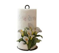 Paper Towel Holder - Tissue Roll Storage Stand | Paper Towel Roll Holder with 2D Flower Pattern Base for Kitchen Counter Organization Dining Table Use and Home Decor Display
