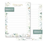 paper&you® A6 Liste de courses Bloc "Feuille d'or" avec 50 feuilles à déchirer - Liste de courses Bloc-notes pour plus de plaisir à faire les courses - durable & respectueux du climat