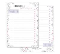 paper&you® A6 Liste de courses Bloc "Fleurs" avec 50 feuilles à détacher - Liste de courses Bloc-notes pour plus de plaisir à faire les courses - durable & respectueux au climat