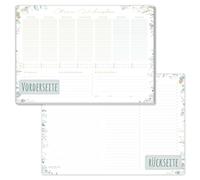 paper&you® Agenda Semainier Bloc A4 sans date fixe "Feuille d'or" 50 feuilles avec des choses à faire, liste de courses, grand champ de notes & plus - durable & respectueux du climat
