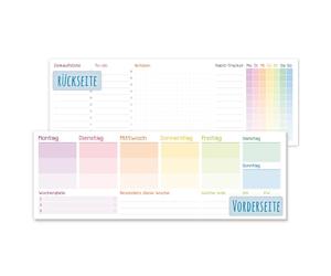 paper&you® Agenda semainier sans date fixe "Rainbow" 50 feuilles - Calendrier de bureau Bloc horizontal non daté comprenant un agenda, un Habit-Tracker, une liste de choses à faire, une liste de