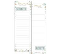 paper&you® Bloc de liste de courses "Feuille d'or" avec aimant, 50 feuilles au format vertical - liste de courses bloc-notes y compris planificateur de repas au verso - durable & respectueux du climat