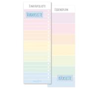 paper&you® Bloc de liste pour les courses [Rainbow] incl. aimant, 50 feuilles - en format vertical - avec planificateur repas au verso - durable & respectueux du climat
