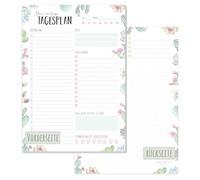 paper&you® Bloc-notes journalier A5 "Cactus" 50 feuilles - Daily Planner avec liste des choses à faire, emploi du temps, prios, points forts de la journée et plus encore - durable & respectueux du