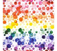 Paper24 Lot de 20 serviettes en papier pour décoration de table Motif pois arc-en-ciel 33 x 33 cm