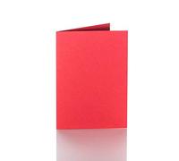 Paper24 Lot de 25 cartes pliées A6, 240 g/m², rouges, pour enveloppes au format DIN C6