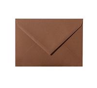 Paper24 Lot de 25 enveloppes B6 à fermeture humide 120 g/m² - 12,5 x 17,5 cm - Pour mariage, anniversaire, bricolage - Couleur chocolat