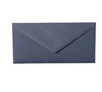 Paper24 Lot de 25 enveloppes bleu foncé - DIN long - 110 x 220 mm - 11 x 22 cm - Sans fenêtre - Idéales pour cartes d'invitation à un mariage, un anniversaire, etc.