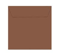 Paper24 Lot de 25 enveloppes carrées 155 x 155 mm, autocollantes, 120 g/m², pour cartes de mariage au format 148 x 148 mm, couleur chocolat