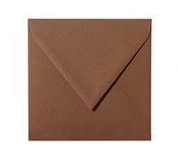 Paper24 Lot de 25 enveloppes carrées Marron 15 x 15 cm 150 x 150 mm Fermeture par humidification Grammage : 120 g/m²