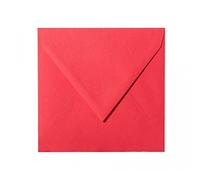 paper24 Lot de 25 enveloppes Couleur : Rouge 170 x 170 mm 17 x 17 cm avec languette triangulaire