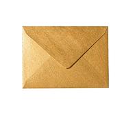 Paper24 Lot de 25 enveloppes DIN B6 - 125 x 176 mm - Rabat pointu - Fermeture humide - 120 g - Pour mariage, invitations, cartes de vœux (88 doré, 88 doré)