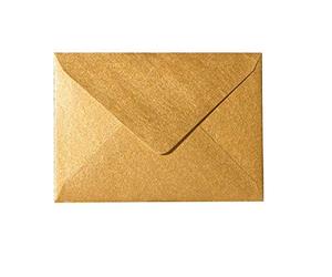 Paper24 Lot de 25 enveloppes DIN B6 - 125 x 176 mm - Rabat pointu - Fermeture humide - 120 g - Pour mariage, invitations, cartes de vœux (88 doré, 88 doré)