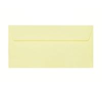 Paper24 Lot de 25 enveloppes DIN long avec bande adhésive (sans fenêtre) 11 x 22 cm Jaune tendre
