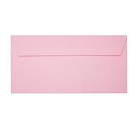 Paper24 Lot de 25 enveloppes DIN long avec bande adhésive (sans fenêtre) 11 x 22 cm Rose