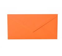 Paper24 Lot de 25 enveloppes orange - DIN long - 110 x 220 mm - 11 x 22 cm - Sans fenêtre - Idéales pour cartes d'invitation à un mariage, un anniversaire, etc.