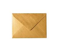Paper24 Lot de 25 mini enveloppes 90g/m², languette triangulaire, 60 x 90 mm, 6 x 9 cm, or
