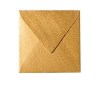 paper24 Lot de 50 enveloppes 100 x 100 mm, 10 x 10 cm Or 100 g/m² - Rabat triangulaire