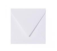 Paper24 lot de 50 enveloppes 110 x 110 mm (11 x 11 cm, en papier 120 g/m² languette triangulaire 00-couleur : blanc