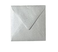 paper24 Lot de 50 enveloppes Argent 100 x 100 mm 10 x 10 cm avec languette triangulaire