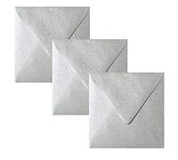 Paper24 Lot de 50 enveloppes carrées, 110 x 110 mm, 120 g/m², pour invitations et bons d'achat, argentées