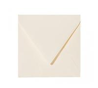 Paper24 Lot de 50 enveloppes carrées (120 g) Crème délicate 160 x 160 mm 16 x 16 cm avec rabat triangulaire