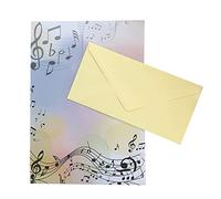 Paper24 Lot de 50 feuilles de papier à lettre naturel et enveloppes Format A4 Musique + DL05