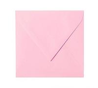 Paper24 Lot de 75 enveloppes carrées 15 x 15 cm 150 x 150 mm Rose Fermeture par humidification Grammage : 120 g/m²