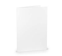 PAPERADO Lot de 10 cartes pliantes DIN A5, blanches, nervurées, doubles, pré-pliées, vierges, 220 g/m², 14,8 x 21 cm, pliables, pour bricolage, invitation, mariage, communion