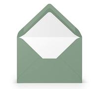 PAPERADO Lot de 100 enveloppes nervurées eucalyptus - 100 g/m² - Sans fenêtre - 11,4 x 16,2 cm - Enveloppes avec rabat à collage humide