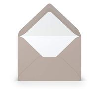 PAPERADO Lot de 100 enveloppes taupe nervurées marron clair boue - 100 g/m² - Sans fenêtre - 11,4 x 16,2 cm - Enveloppes avec fermeture humide - Rabat pointu