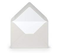 PAPERADO Lot de 200 enveloppes grises glacées nervurées gris clair - 100 g/m² - Sans fenêtre - 11,4 x 16,2 cm - Enveloppes avec fermeture humide - Rabat pointu
