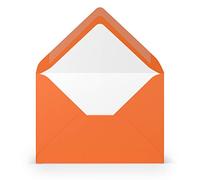 PAPERADO Lot de 200 enveloppes orange nervurées - 100 g/m² - Sans fenêtre - 11,4 x 16,2 cm - Enveloppes avec fermeture humide - Rabat pointu