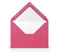 PAPERADO Lot de 25 enveloppes fushia nervurées magenta rose - 100 g/m² - Sans fenêtre - 11,4 x 16,2 cm - Enveloppes avec fermeture humide