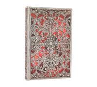 Paperblanks | 2026 Grenat | Collection Filigrane Argenté | Flexis 12 mois | Mini | Horizontal | Fermeture Élastique | 176 Pg | 100 GSM