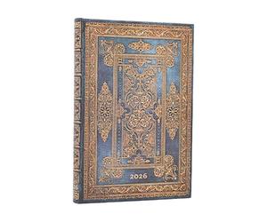 Paperblanks | 2026 Luxe Bleu | Design Luxueux | 12 mois | Mini | Verso | Fermeture Élastique | 160 Pg | 100 GSM