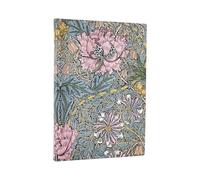 Paperblanks | 2026 Morris Chèvrefeuille Rose | William Morris | Flexis 18 mois | Midi | Horizontal | Fermeture Élastique | 224 Pg | 80 GSM