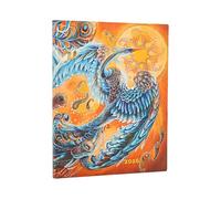 Paperblanks | 2026 Oiseau céleste | Oiseaux porte-bonheur | Calendrier 12 mois Flexi | Ultra | Vertical | Fermeture élastique | 176 Pg | 100 g/m²