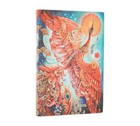 Paperblanks | 2026 Oiseau de Feu | Les Oiseaux du Bonheur | Flexis 12 mois | Mini | Horizontal | Fermeture Élastique | 176 Pg | 100 GSM