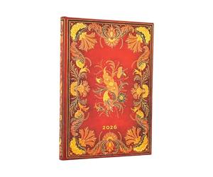 Paperblanks | 2026 Safavide Indigo | Reliure Safavide | 12 mois | Midi | Verso | Avec Rabat | 160 Pg | 100 GSM
