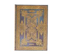 Paperblanks Agenda 12 mois 2025, bleu luxueux, journalier - Midi (180 mm x 125 mm), italien